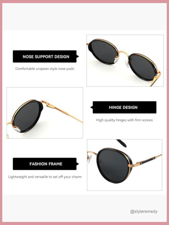 Retro Round Polarized Steampunk Sunglasses Metal Frame UV400 main image 6